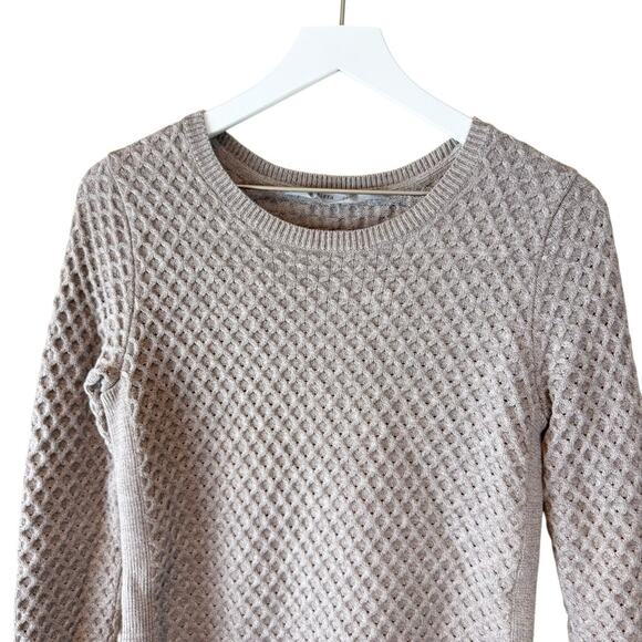 Athleta Honeycomb Tunic Sweater Beige Merino Size XS - Picture 3 of 9
